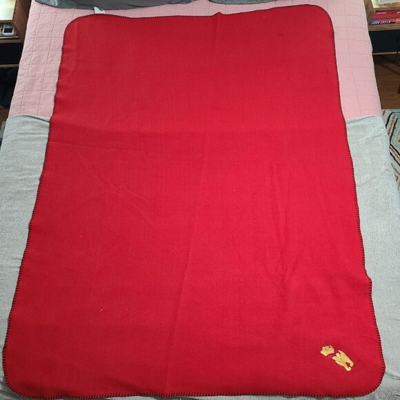 Vintage Disney Winnie the Pooh Embroidered Baby Blanket Throw 44x58 - Picture 1 of 3